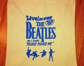 Beatles screen print canvas cotton tote bag- 60s retro style design, a must for Beatles fans