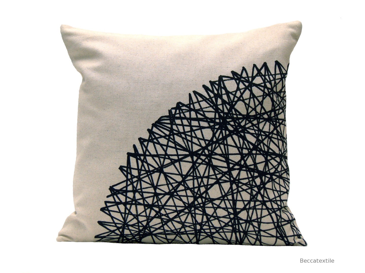 Geometric pillow Cover -  Black print pillow - Linen cotton pillow cover-Beccatextile