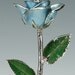 Real Rose Dipped in Platinum - Gift for Her - Light Blue