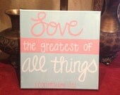 LOVE 1 Cor. 13:13 Hand-Painted Canvas