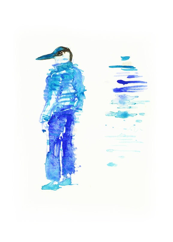 Animal people BIRD 006 (blue, make me cool)