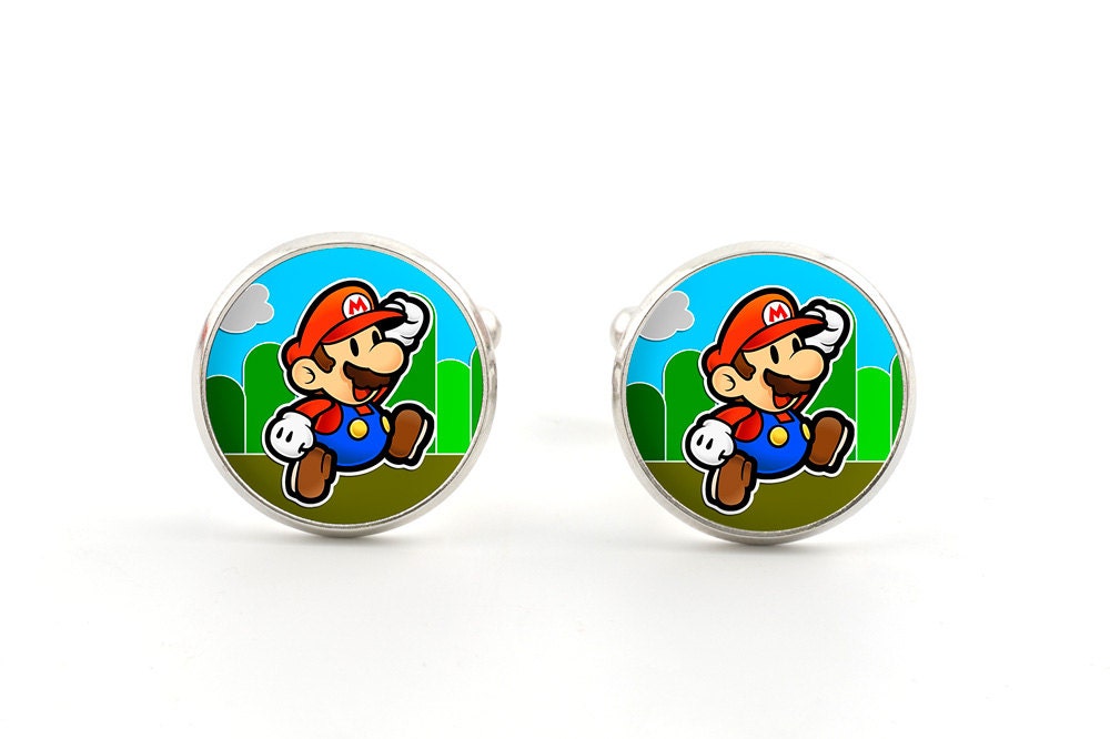 Nintendo Cufflinks - Super Mario Cufflinks - Mario Jewelry - Novelty Gamer Cufflinks - Gifts for Him