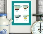 Measuring Cups : 8x10 Print, Kitchen Art, Wall Decor, Anthropologie, Kitchen Decor