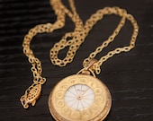 Vintage Gold Ferel Swiss Made Pocket Watch Necklace