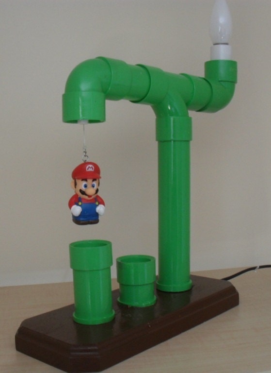 Awesome Super Mario Green Pipe Lamp by LsEmporium on Etsy