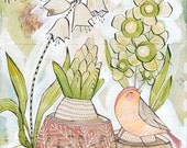 bird art - watercolor painting - a limited edition archival print - 8x10 - by cori dantini