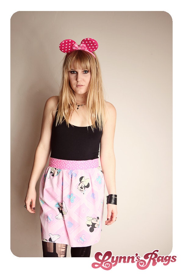 SALE Minnie Mouse Disney Vintage Apron Handmade Kitchen Diy Polka Dot Pink SALE SALE