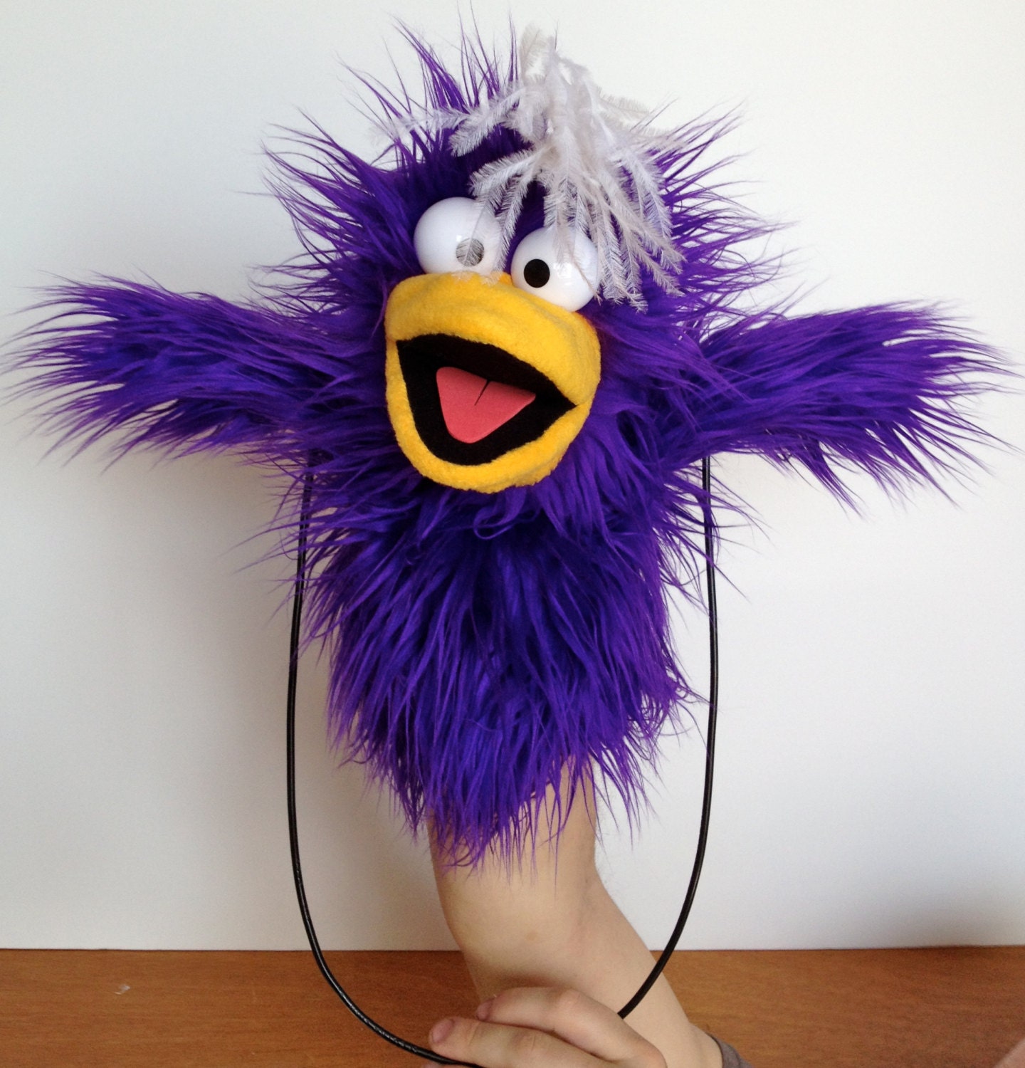 Bird Puppet Purple by banjopuppets on Etsy