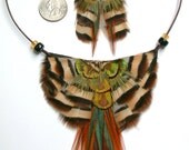 Night Hawk Feather Necklace and Feather Earrings Set - Ready to Ship