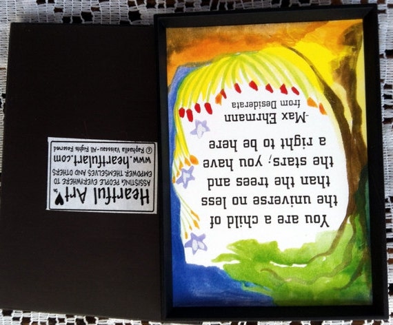 Child of the Universe Magnet MAX EHRMANN Inspirational Famous Words Heartful Art by Raphaella Vaisseau
