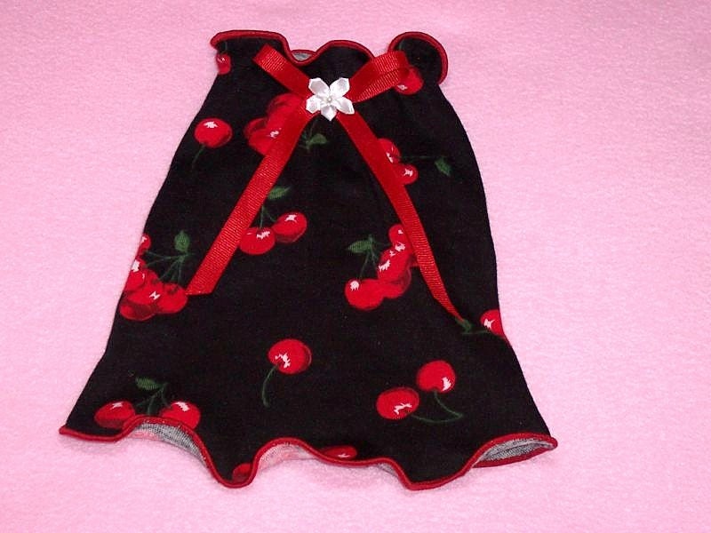 Pet Clothing Inventory Clearance Red Cherries on Black XSmall ALL DONE