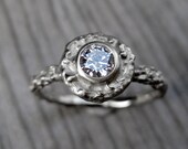 Diamond Twig Halo Ring in White Gold, Quarter Carat