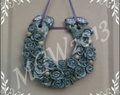 Horseshoe Silver Roses Wedding Wall Art