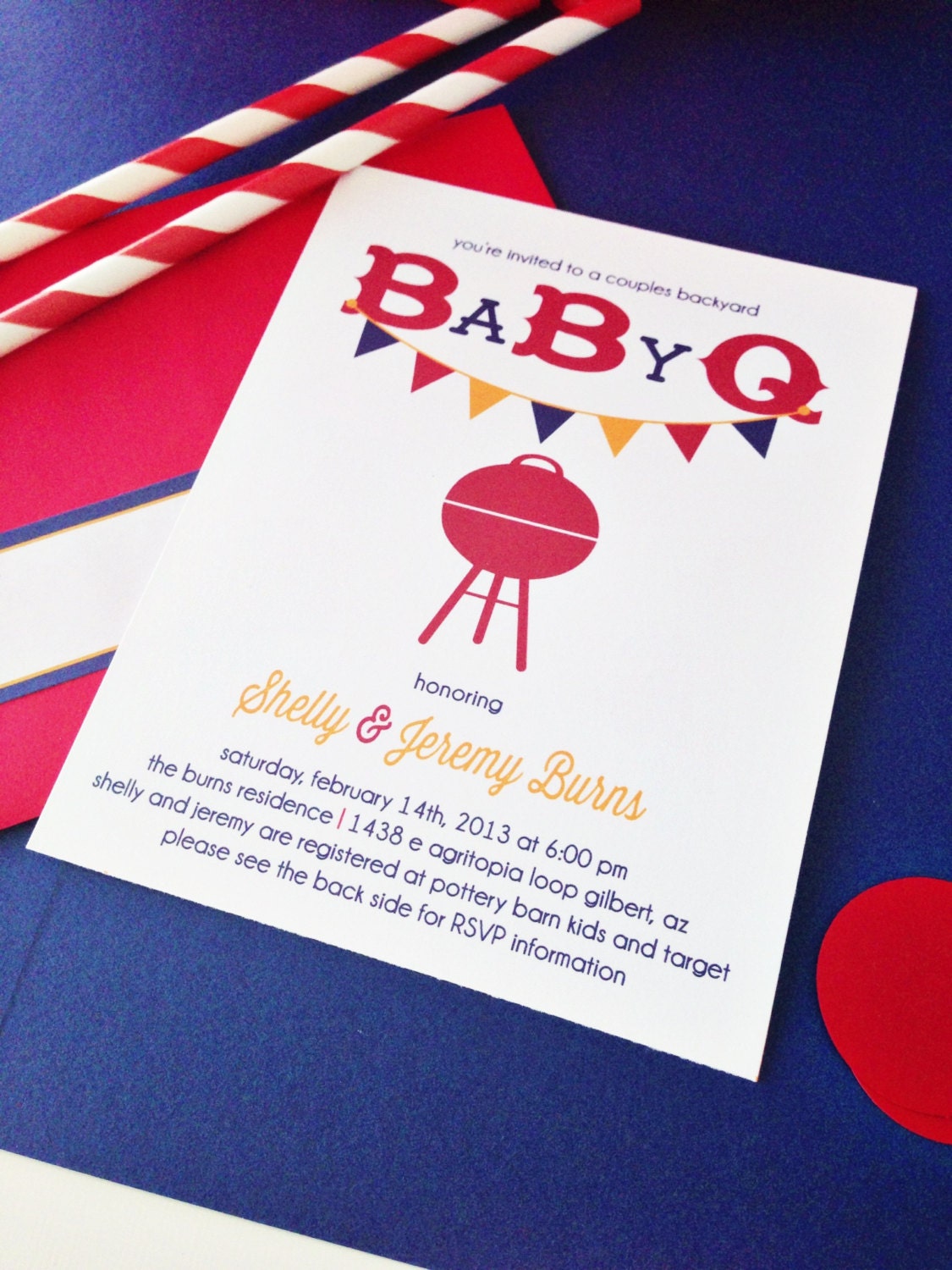 BaBy Q baby shower party collection. couples baby shower invitation. gender neutral. printed and handmade Il_170x135