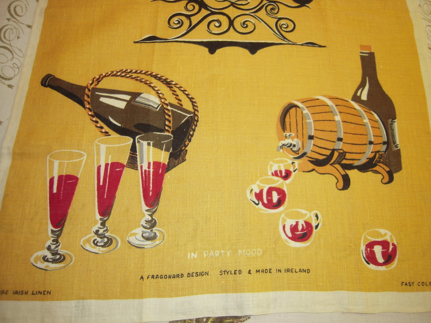 Vintage Bar Towel In the Party Mood