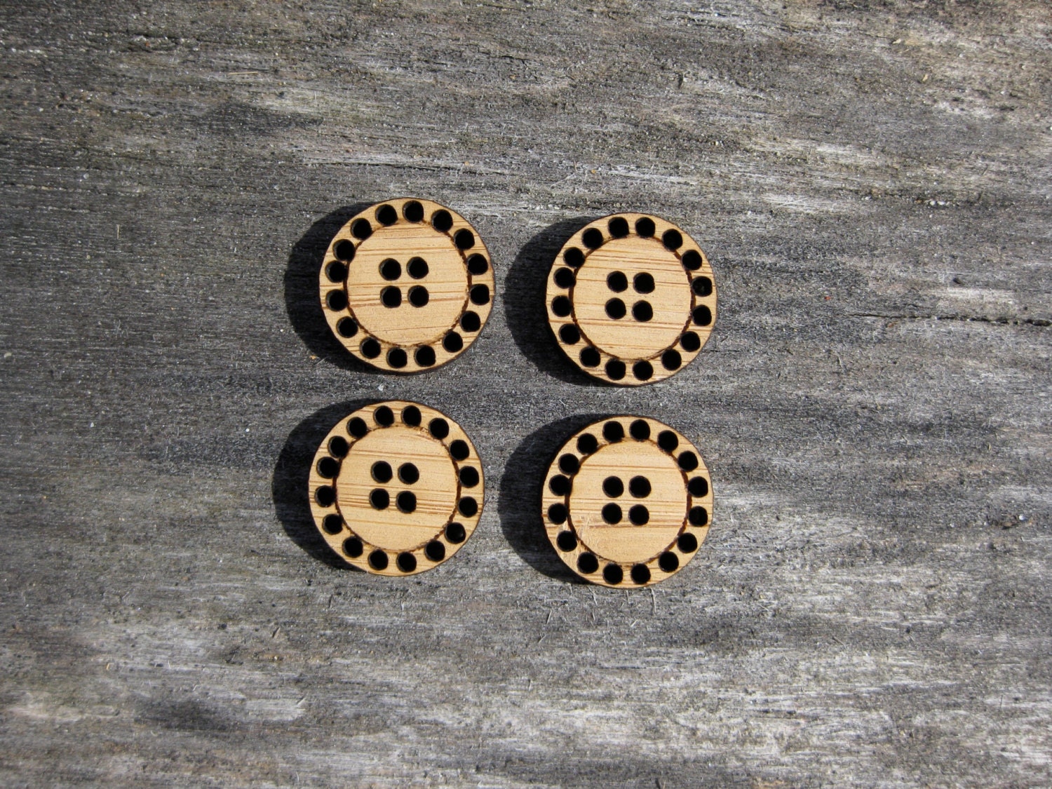 Four Bamboo 3/4" 20 hole buttons