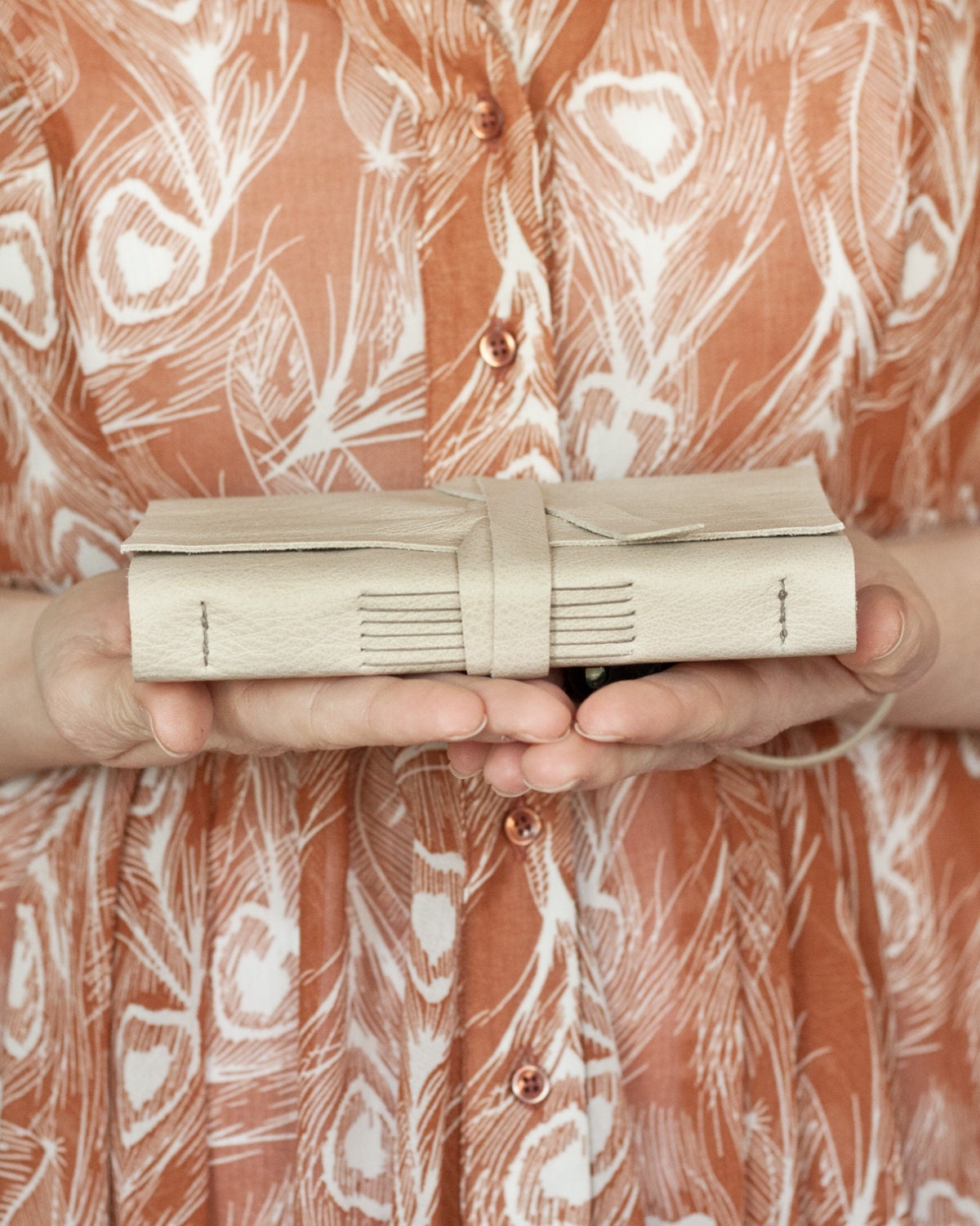 Leather Journal - Oatmeal Cream - Handbound Leather Book - 6 x 4