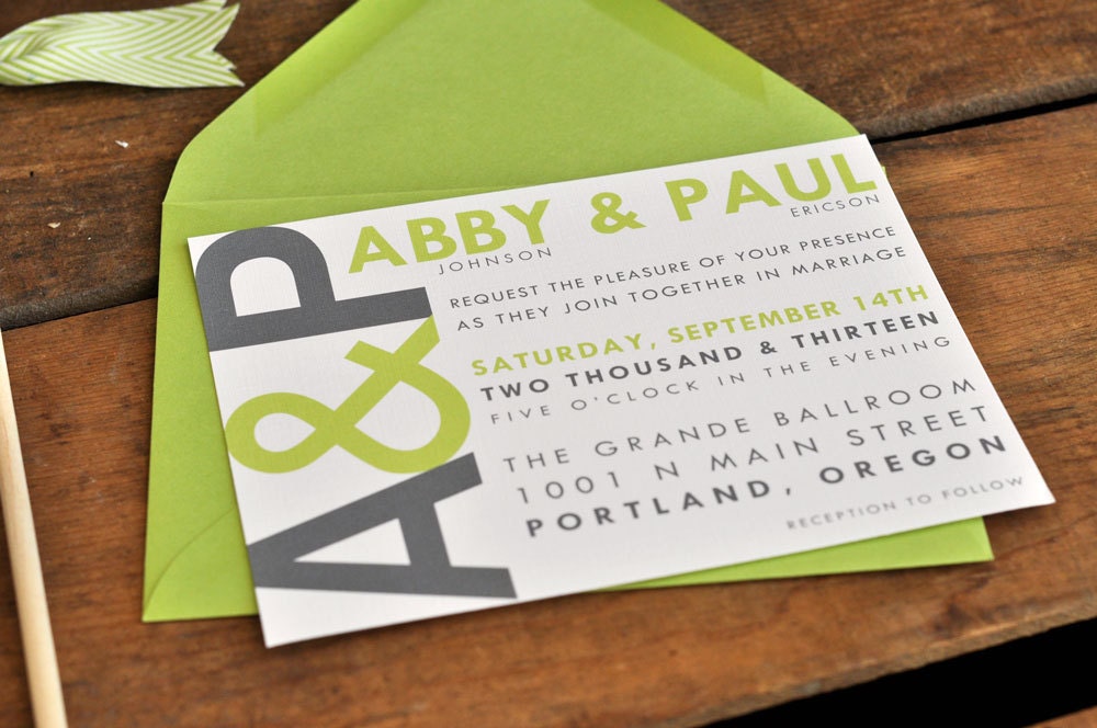 Modern Initials Wedding Invitation