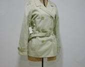 Weekend Sale - vintage 70s rain coat - Bond Girl double breasted NOS short trench coat rain jacket belted S/M