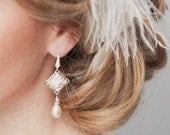 Bridal Earrings, Art Deco Wedding Earrings, Bridal Jewelry, Rhinestone Chandelier Earrings