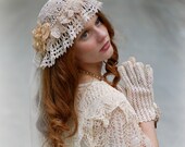Lace Wedding Cap Veil, Edwardian, Victorian, 1920s