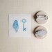 NEW Tiny Key and Feather Hand Carved Stamp Set