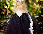 Black Tutu Halter Dress in Baby to Adult Sizes..Flower Girls, Birthdays, Formal Occasions and Photo Shoots... Many Different Color Choices