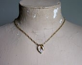 14K Gold Diamond Omega Slide Pendant Vintage Solid Gold Fine Jewelry Necklace Chain Charm Diamond Cluster
