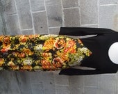 1970s long dress (maxi gown) Polyester, floral, Empire Waist Size Medium No.  33270