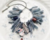 Denim Recycled Can Necklace Patriotic Red White Blue Eco Friendly Teen Girl Jewelry Tween Girl