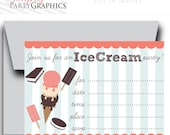 Fill In Ice Cream Birthday Party Invitation Instant Download