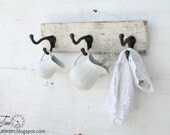 Wooden Coat Rack - Wall Hooks - Created from Antique Salvaged Wood