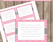 Insert Card "Book instead of a Card" - Pink Chevron Sugar and Spice Baby Shower Invitation Insert Card - Design1 INSTANT DOWNLOAD Il_170x135