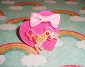 Carnival Carousel Pony Sparkly Hot Pink Heart Ring