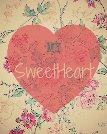 My SweetHeart - Mixed Media 8x12 (20x30cm) Print Digital Collage -Poster Size - Romantic Vintage Letter -Shabby Chic Lover Message