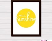June SALE - Hello Sunshine - Simple Modern - Summer - 8x10 Art Print
