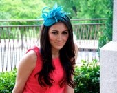 Tiffany Blue Mini Fascinator - Arriana Mini Tiffany Blue Mesh Fascintor