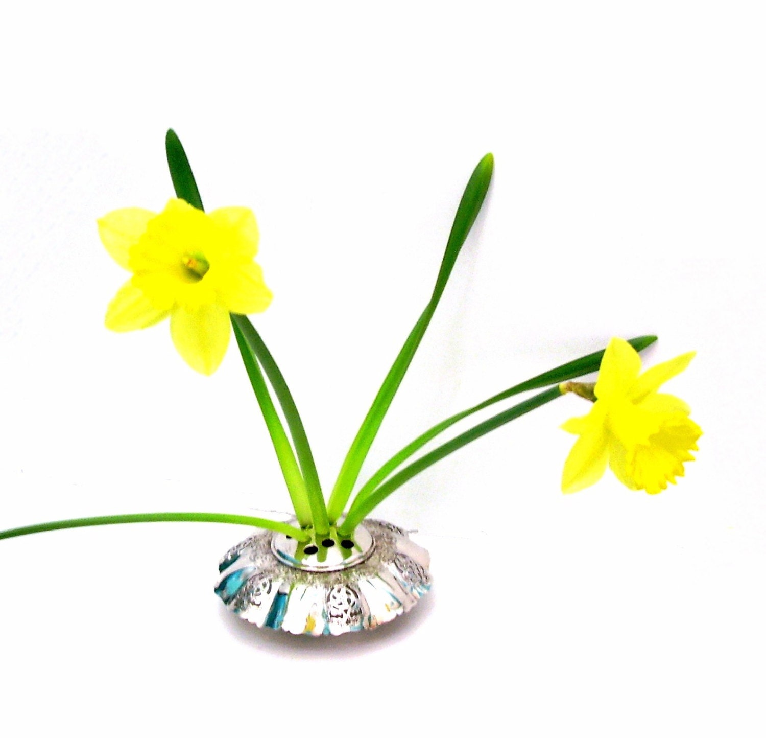 Vintage Flower Frog 1940s Benedict Proctor Pierced Silver