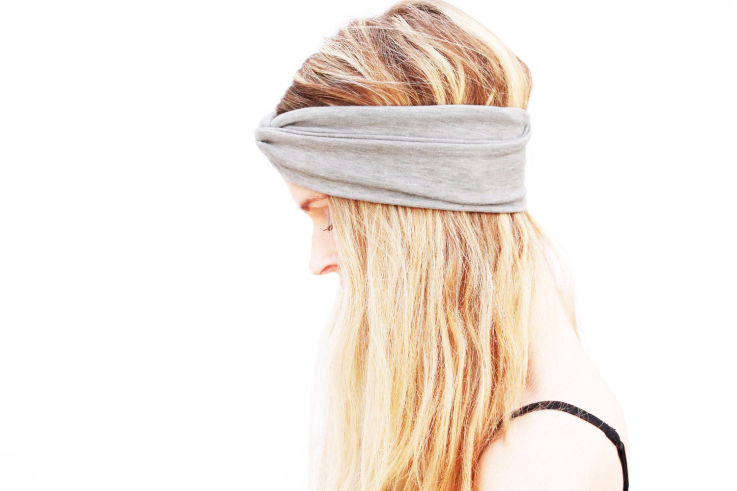 Grey Turban headband - twist turban head wrap, knot headband, turban, urban turban, headband turban, boho, summer, spring