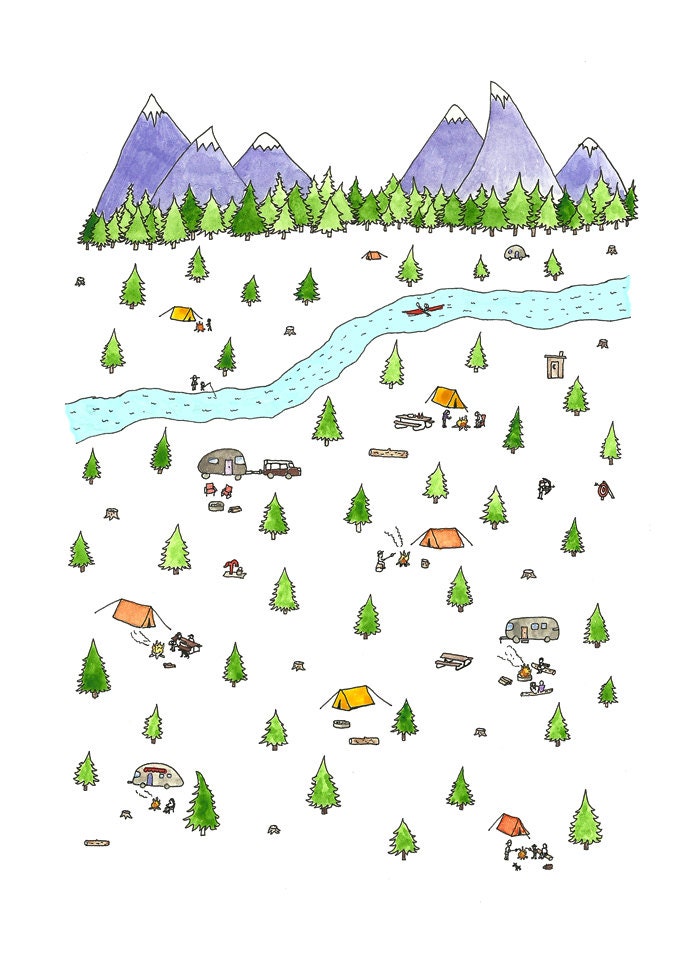 Tiny camp site print