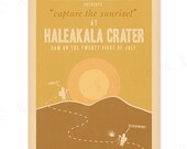 Haleakala Crater - 12x18 Retro Hawaii Travel Print