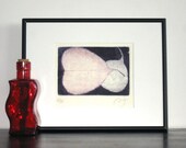 Original Mezzotint MY HEART Fine Art Etching Love Floral Wall Decor Leaves Garden Limited Edition 9x7