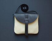 BUTTER Yellow Leather Satchel. Small Cross Body Satchel.