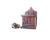 wooden salt box, Boîte à sel, rustic kitchen salt box, wall hanging, handmade rustic salt box, french cottage chic, woodsy cabin decor