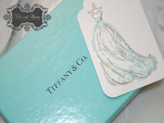 Tiffany  Co. Inspired Blue Wedding Dress Gift Tags Hang Tags-Set of ...