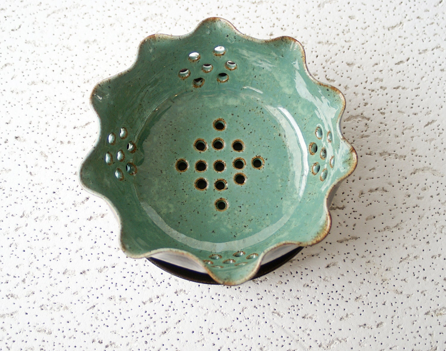Berry Bowl, Colander Strainer, Fruit Strainer, Aqua, Medium