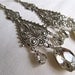 Decadence- Vintage Crystal Wedding Bridal Sterling Silver Filigree Chandelier earrings