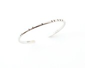 NEW Sterling Silver Carved Tribal Cuff / hand carved shiny .925 silver bracelet / oxidized stripe detail / minimal everyday jewelry