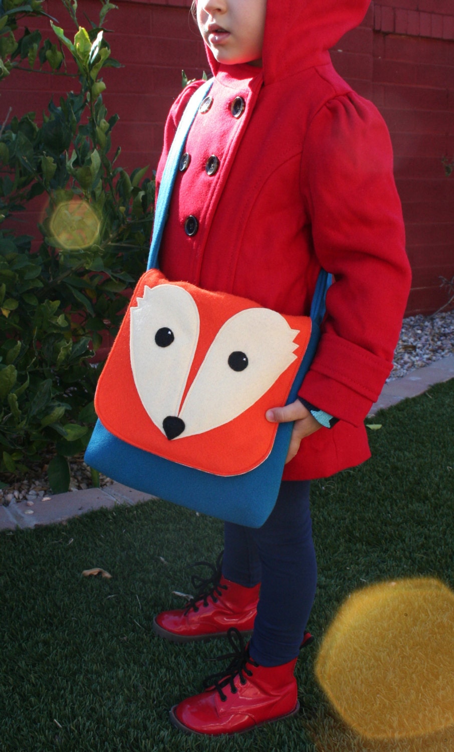 Messenger Bag- Fox- Small Wool Bag- Kids Purse- Woodland Bag
