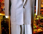 Suave 50's Light Blue One button Hollywood Suit L